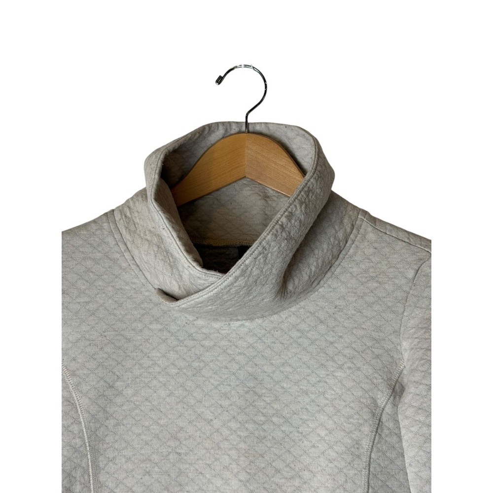 KUHL Athena Pullover Women Small Ivory Oatmeal Quilted Merino Wool Gorpcore - Picture 4 of 10